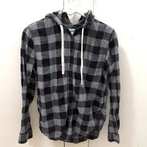 Garage flannel with hoodie
